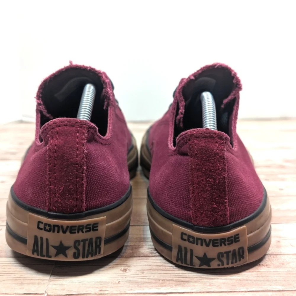 Converse All Star Low Top Wine Tan Gum Outsole Black Laces Dark Red Men's 11 - Picture 7 of 16